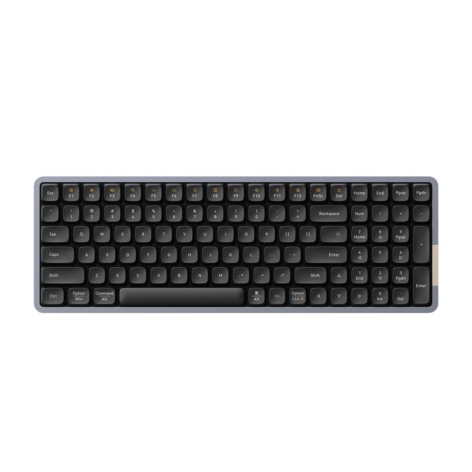 LOFREE Flow Low Profile Mechanical Keyboard, 100 Keys Rechargeable Wireless Keyboards with Bluetooth and Wired Connection for Windows, Mac OS/Black Phantom Tactile Switches