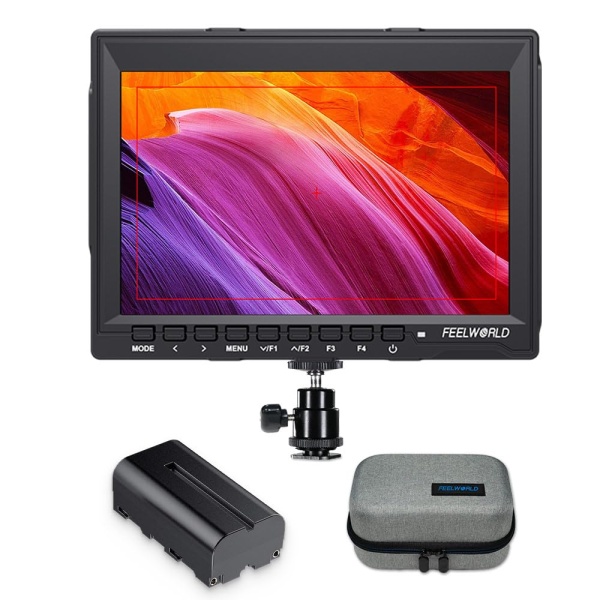 FEELWORLD FW759 7 Inch 400nit On Camera Field DSLR Monitor, 4K HDMI Input 1280x800 IPS Accurate Focus and Expose, See Clearly, Lightweight for Video Shooting Vlogging with F550 Battery and Bag