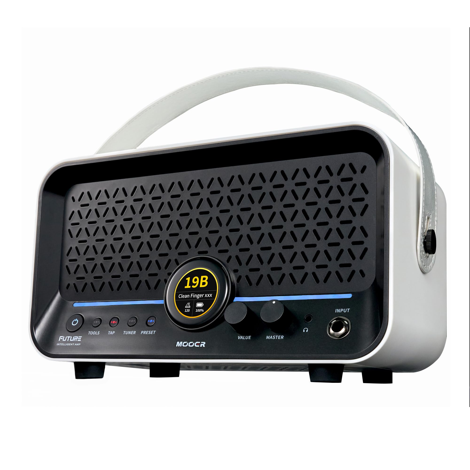 MOOER F15i AI Smart Guitar Amp Touch Screen 15W With Effects Application, 6 Hours Playtime, 55 Amp Models, 66 Effects Types, Loop/Drum Machine/Mod/Reverb/Delay, OTC Record For Electric Guitar And Bass